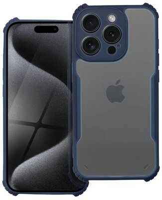 Szilikon telefonvédő (ütésállóság, légpárnás sarok, akril hátlap, kameravédő) SÖTÉTKÉK Apple iPhone 15 Pro Max