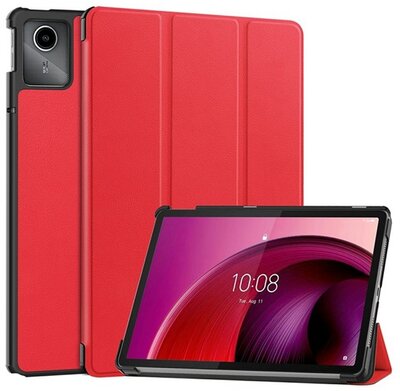 Tok álló, bőr hatású (aktív FLIP, oldalra nyíló, TRIFOLD, asztali tartó) PIROS Lenovo Tab M11 (TB330)