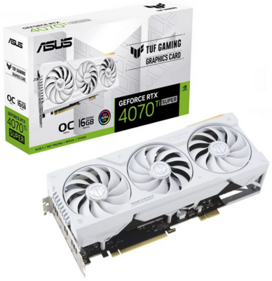 ASUS NVIDIA RTX 4070 Ti SUPER 16GB GDDR6X - TUF-RTX4070TIS-O16G-BTF-WHITE