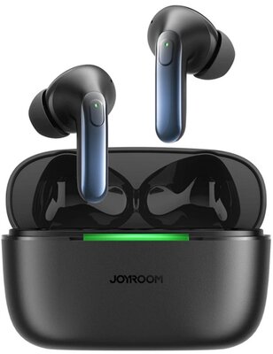 JOYROOM JBUDS bluetooth fülhallgató SZTEREO (v5.3, TWS, mikrofon, akítv zajszűrő, IPX4, cseppálló + töltőtok) FEKETE