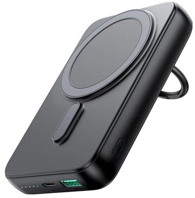 JOYROOM vésztöltő Type-C aljzat (10000mAh, 20W, wireless, PD gyorstöltő, MagSafe, kitámasztó) FEKETE