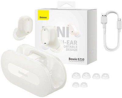 Baseus Bowie EZ10 Vezeték nélküli fülhallgató fehér, A00054300226-Z1