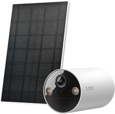 TP-LINK Wireless Kamera Cloud beltéri/kültéri + Okos Solar Panel IP65, TAPO C410 KIT