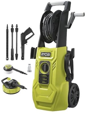 Ryobi 2000W magasnyomású mosó 150bar, adapterekkel+terasztisztító - RY150PWA