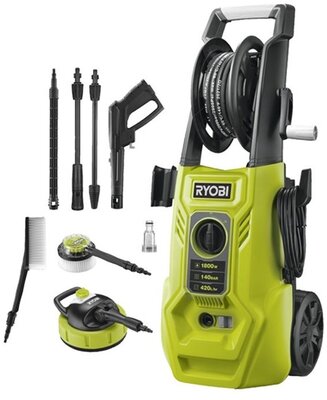 Ryobi 1800W magasnyomású mosó 140bar, adapterekkel+terasztisztító - RY140PWA-P