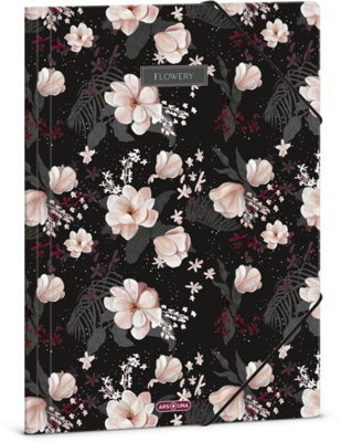 Ars Una Flowery Black 24 (5374) A4 gumis mappa