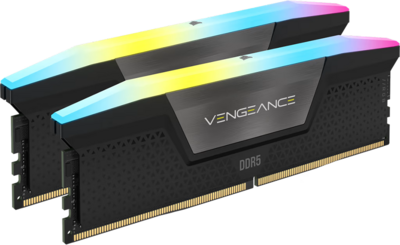 DDR5, 6400MT/s 32GB 2x16GB DIMM, Unbuffered, 36-48-48-104, Std PMIC, XMP 3.0, VENGEANCE RGB DDR5 Black Heatspreader, Black PCB, 1.4V EAN: 0840006666073