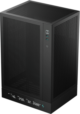 DeepCool Számítógépház - CH170 DIGITAL (fekete, Mini-ITX, 2xUSB3.0, Type-C, fekete)