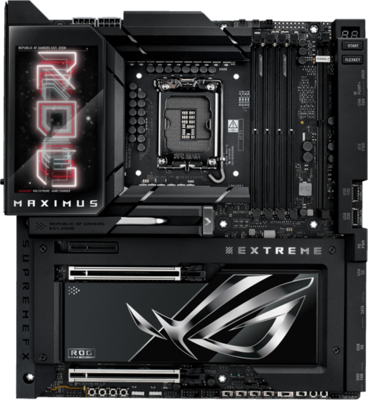 Asus Alaplap - Intel ROG MAXIMUS Z890 EXTREME LGA1851 (Z890, ATX, 4xDDR5 9200+MHz, 4xSATA3, 6xM.2, HDMI+2xThunderbolt)