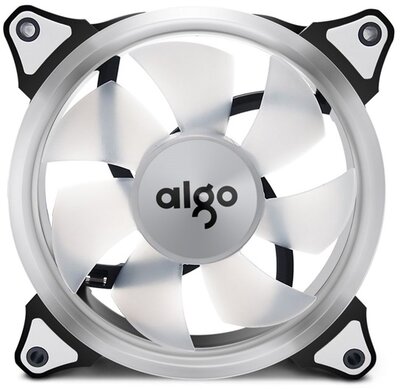 Darkflash Cooler 12cm - AIGO HALO RING WHITE (20-32dB, max. 64m3/h, 3pin csatlakozó)