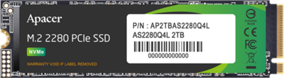 Apacer SSD AS2280Q4L Series - 512GB AP512GAS2280Q4L-1 (PCIe Gen4 x4, Olvasás: 550 MB/s, Írás: 520 MB/s)