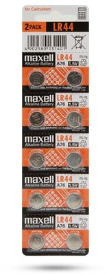 Maxell Elem - A76 gombelem, LR44, 1,5V, 10db-os