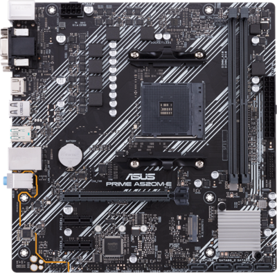 Asus Alaplap - AMD PRIME A520M-E/CSM AM4 (A520, 2xDDR4 4600MHz, 1xGBE LAN, 1xM.2, 4xSATA3, 6xUSB2.0, 7xUSB3.2)