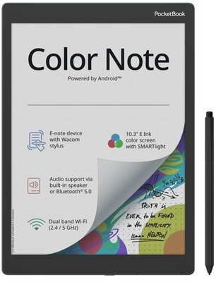 POCKETBOOK e-Reader PB1042-M-WW COLOR Note szürke (10,3" E-Ink Kaleido, 1,5GHz,32GB,4000mAh,WIFI, BT, Android12)