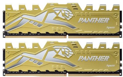 Apacer Memória Desktop - 16GB KIT DDR4 Panther Golden (2x8GB, 3200MHz, CL16, 1.35V, hűtőbordás)