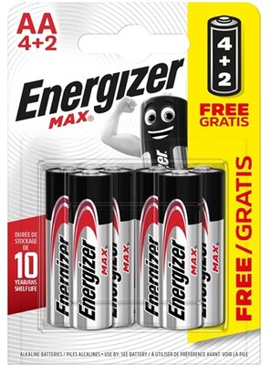 Energizer AA B4+2 elem max alkali aa 6-bliszter