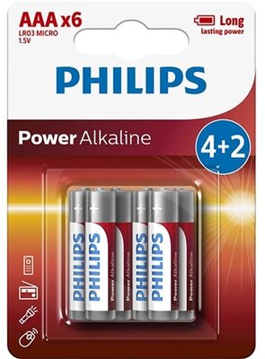 Philips LR03P6BP/10 elem power alkali aaa 6-bliszter