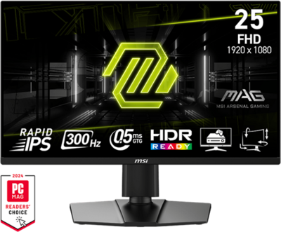 MSI Monitor GAMING MAG 255PXF 24,5" FHD Rapid IPS 1920x1080, 16:9, 300Hz, 1000:1, 0,5ms, 2x HDMI, DP, Pivot, Black