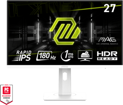 MSI Monitor GAMING MAG 274PFW Rapid IPS 27" FHD 1920x1080, 1000:1 CR, 300cd/m2, 1ms, 180Hz, DP, 2x HDMI, White