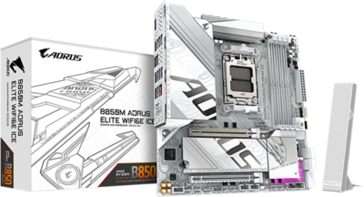 GIGABYTE Alaplap AM5 B850M AORUS ELITE WIFI6E ICE AMD B850, ATX