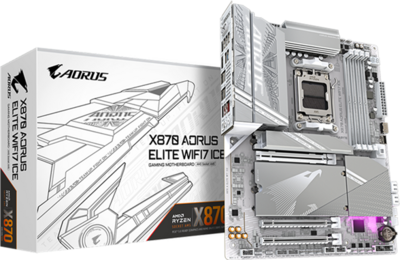 GIGABYTE Alaplap AM5 X870 AORUS ELITE WIFI7 ICE AMD X870, ATX