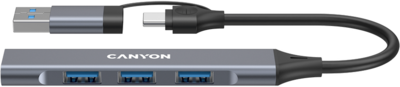 Canyon CNS-TDS02G canyon hub ds-02 4in1 usb-a/c grey