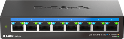 D-link DMS-108/E d-link switch 8x2.5gbps multi-gigabit fémházas asztali, dms-108/e