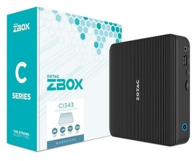 Zotac ZBOX-CI343-BE zotac pc zbox, intel n-series n100 3.8ghz, hdmi, displayport, 2xlan, wifi, bt, m.2 ssd hely, 3xusb, passzív