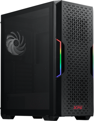 A-data STARKERAIR-BKCWW adata xpg ház midi atx starker air, 2x120mm ventilátor, tápegység nélkül, üvegfalú, fekete