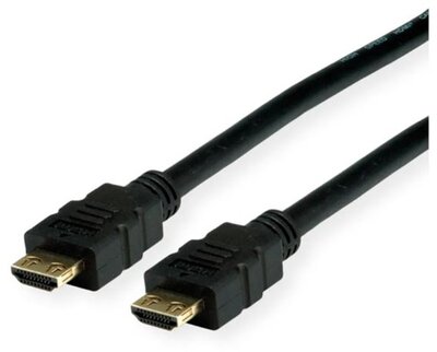 Value 11.99.5696-10 value kábel hdmi 2.0 - hdmi 4k@60hz high speed + ethernet, a-a, m/m, erősített dugós, 10m, fekete