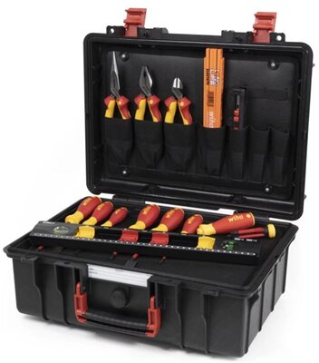 WIHA 45530 wiha villanyszerelő szerszámkoffer összeállítás 1000v szigetelt szerszámokkal, 18 részes „basic set l", 45530