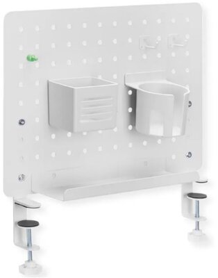 Value 17.99.0098-4 value asztalra szorítható tábla, opcionális tartóelemekkel, clamp mount pegboard, gamer / office / irodai, fehér