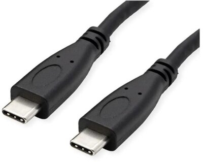 Roline 11.02.9057-10 roline kábel usb 3.2 gen 2 c - c, m/m, 10gbit/s, pd (power delivery) 20v5a - 100w, emark-al, video support, 1m, fekete
