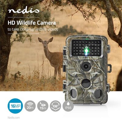 Nedis WCAM150GN nedis wcam150gn vadkamera, 1080p@30fps | 16,0 mpixel | 5 mpixeles cmos | ip56, mozgásérzékelő