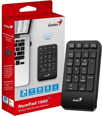Genius NUMPAD 1000 genius vezeték nélküli numerikus billentyűzet numpad 1000 usb fekete