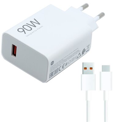 Xiaomi BHR07ZBEU xiaomi hypercharge combo hálózati töltő usb aljzat (90w, gyorstöltő + type-c kábel) fehér