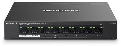 TP-Link MS108GP mercusys switch 8x1000mbps(7xpoe+), fémházas asztali, ms108gp
