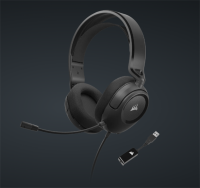 Corsair CA-9011386-EU corsair vezetékes headset, hs35 surround v2 gaming, multiplatform, fekete