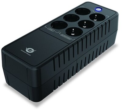 Conceptronic ZEUS05E conceptronic szünetmentes elosztósor 650va - zeus05e (6x schuko, off line, rj45 vonalvédelemm, fekete)