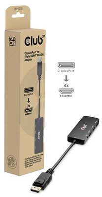 Club 3D CSV-7330 club 3d átalakító - csv-7330 (displayport 2.1 to 3xhdmi, 8k60hz, hdr, hdcp 2.3, hpd, alt mode)