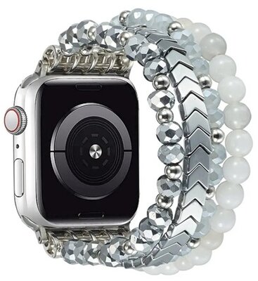 Mybandz 56702 apple watch gyöngyös fém óraszíj-ezüst /40/41 és 42 mm