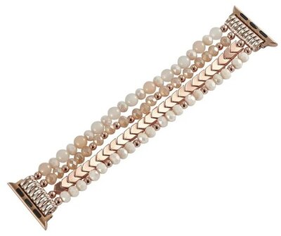 Mybandz 56701 apple watch gyöngyös fém óraszíj-rosegold /40/41 és 42 mm