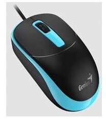 GENIUS Vezetékes egér optikai DX-123, USB, 1000dpi, Fekete/Kék