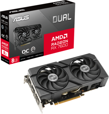 ASUS AMD RX 7600 8GB GDDR6 - DUAL-RX7600-O8G-EVO