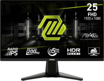 MSI Monitor GAMING MAG 255F E20 24,5" FHD Rapid IPS 1920x1080, 16:9, 200Hz, 1000:1, 0,5ms, 2x HDMI, DP, Black