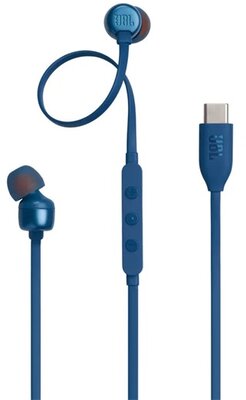 JBL T310C fülhallgató SZTEREO (Type-C, hangerőszabályzó, felvevő gomb, lapos kábel) SÖTÉTKÉK