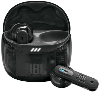 JBL TUNE FLEX2 GHOST EDITION bluetooth fülhallgató SZTEREO (v5.3, TWS, mikrofon, aktív zajszűrő, IP54 + töltőtok) FEKETE