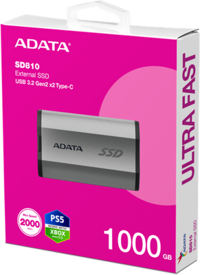 ADATA SSD Külső USB 3.2 1TB SD810, Szürke