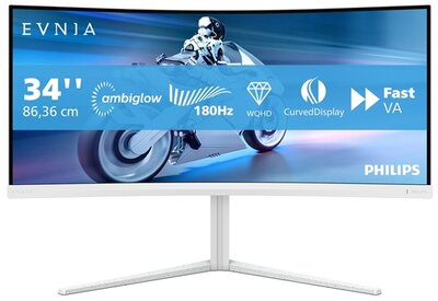 Philips EVNIA 180 Hz ívelt monitor 34", 34M2C5501A/00, 3440x1440, 21:9, 1ms, 300 cd/m2, HDMIx2/DisplayPort/USBx4