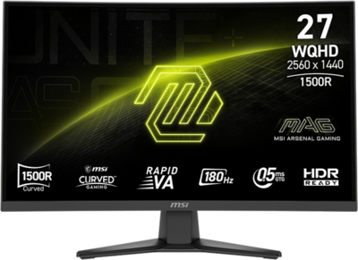 MSI Monitor GAMING MAG 275CQF E18 Ívelt 27" WQHD 2560x1440 180Hz Rapid VA 1500R, 5000:1, 0,5ms, 2x HDMI,DP, USB-C